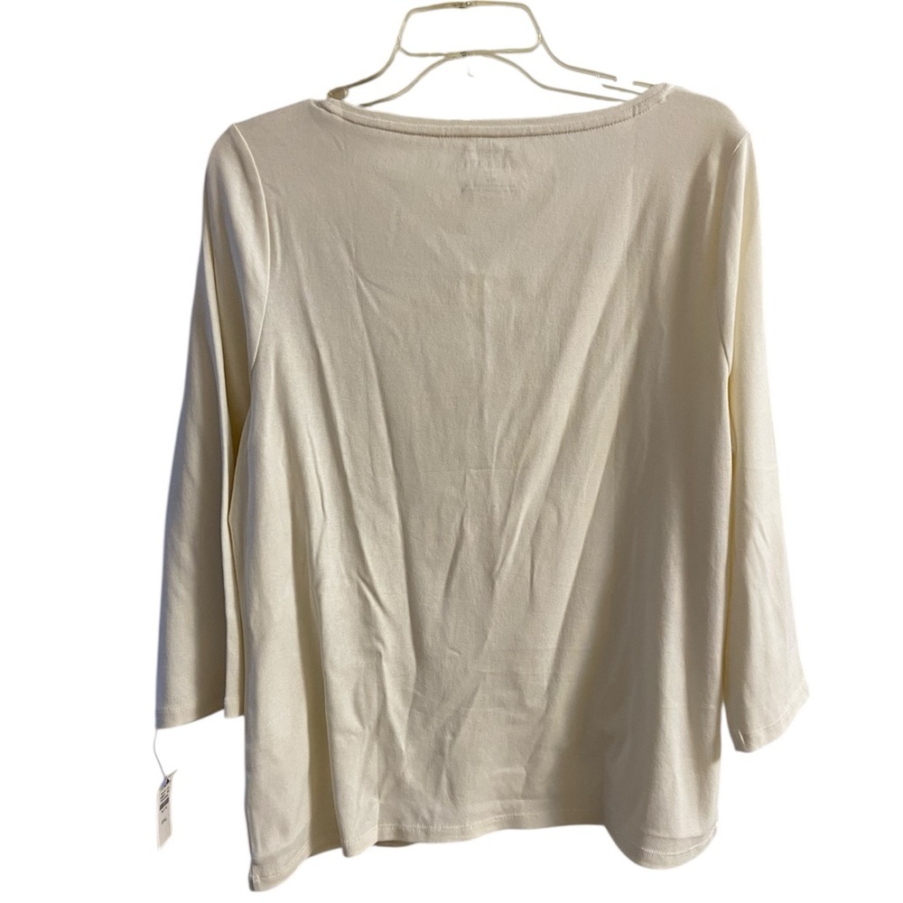 Talbots pima cotton tee in beige XL petite NWT - Picture 2 of 4